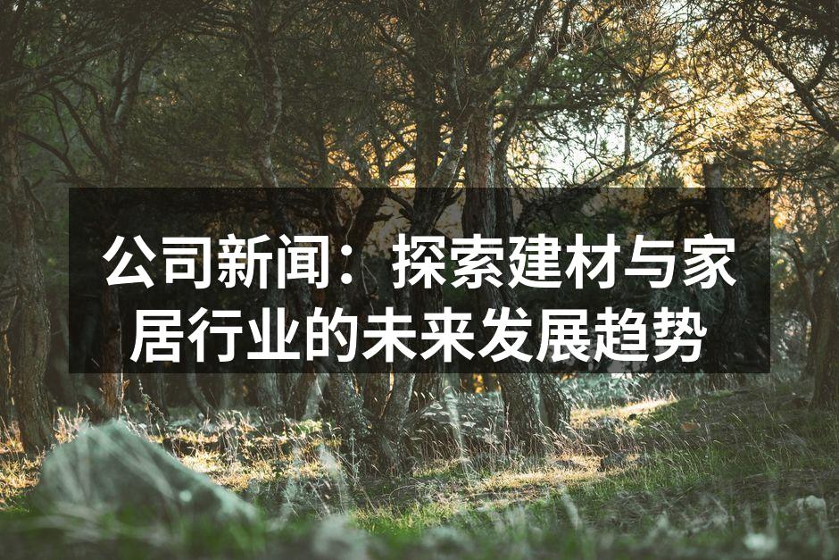 建材行业的未来发展趋势